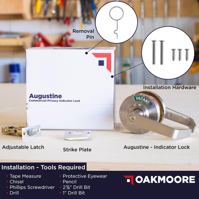 OAKMOORE Commercial Bathroom Door Handle with Indicator Lock | Privacy