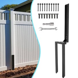 1 Pcs Fence Post Repair Kit, Heavy Duty Fence Post Anchor with Black Powder-Coated,Post Buddy Fence Repair Tilted/Broken Wood Fence Post