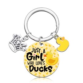 Luvsweets Duck Keychain Gifts For Duck Lovers - Just a Girl Who Love Ducks Keychain, Funny Duckies Birthday Presents for Besties Sisters Girlfriends, Christmas Gifts for Women Girls, Duck, duck