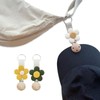 Nzexlyva 3 Pcs Hat Clip for Bag Travel, Flower Shaped