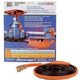 EasyHeat 12' Pipe Heating Cable, Prevent Pipe Freeze, Easy to Use, 7 Watt per foot, 84 Watts