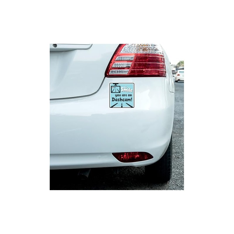 2 x 10cm Smile Dashcam Recording Vinyl Stickers - Funny