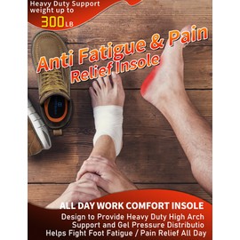 Trustfeet Arbeitseinlagen für den ganzen Tag, robuste Unterstützung, orthopädische Einlegesohlen gegen Müdigkeit, lindern Fußschmerzen, Plantarfasziitis, Arbeitsstiefel, Fußgewölbeunterstützung-M