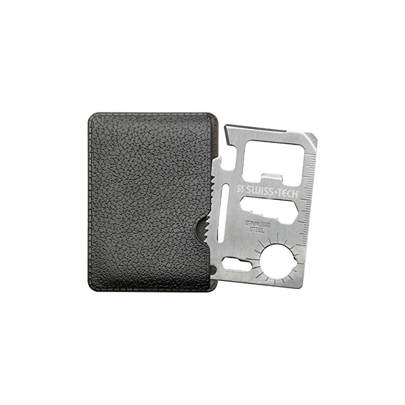 SWISS+TECH ST33309 15-in-1 Credit Card Survival Multi-Tool for Wallet, Keychain,