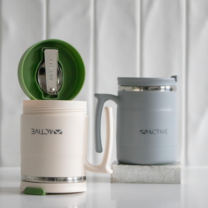 Active Travel Coffee Mugs and Cups (Grey)