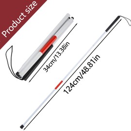 Aluminium Alloy Folding Stick Portable Mobility Stick Foldable Blind Stick Night Reflective Stick Elastic Strap Guide Stick for Blind Vision Outdoor Climbing