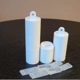 Pocket Eye Drop Vial Holder & Carry Storage - Holds One (1) Single Use Eye Drop Vial - Perfect to Carry Pocket, Purse/Clutch, School Bag - Two (2) Pack - Znet3D (White)