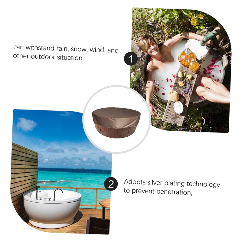 KONTONTY 1Pc Round Hot Tub Cover Versatile Outdoor Cover for