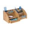 OSCO Bamboo Desk Organiser | 6 Compartments | 1 Drawer