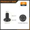 sourcing map 25Pcs M4-0.7 x 8mm Flat Round Head Machine