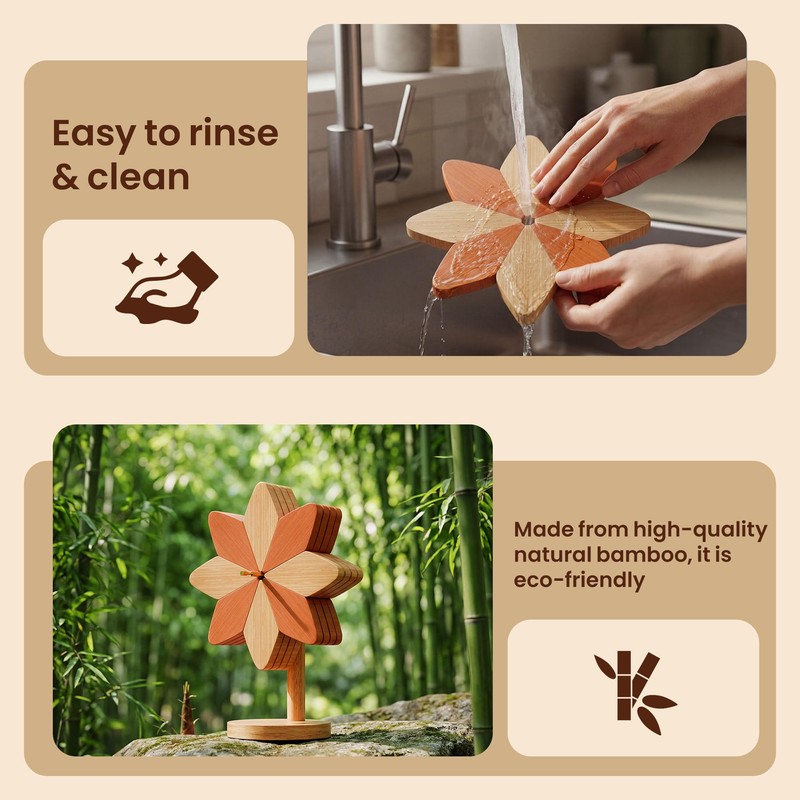 ZHMUZ Windmill Design Trivets for Kitchen Worktops 23cm(6 Inches) Diameter