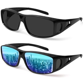 Fit Over Wrap Sunglasses Polarized Lens Wear Over Eyeglasses 100% UV Protection for Men and Women