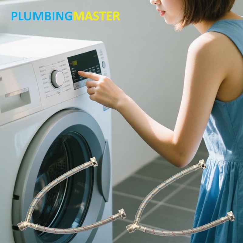 PLUMBERMASTER Washing Machine Hose Splitter Y-Mixer Hose Connector Hose, 3/4