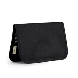 bagINBAG QIANPA Card Holder Holder for Men & Women，Slim Wallet with Zipper Pocket，28 Slots Minimalist Wallet RFID with Nylon Fabric，Black