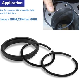 YMT Anti-Polishing Rings & Piston Ring Compressor Adapter Tool for Cummins ISX 5299448 5299447 5299339 Alt Remover & Installer Kit Suitable for PT-7040 & 5394454