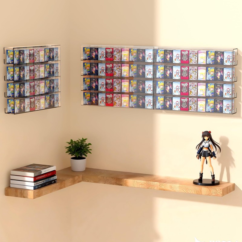 Leadiy Wall Display Shelves, Acrylic Floating Shelves for Mini Toys,