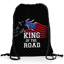 style3 King of the Road Backpack Gym Bag Sport Jute Bag America Muscle Car, black, Rucksack