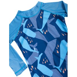 Traje de baño de dos piezas para niños pequeños con protección solar UV y protección solar, Ballena (Whale), 3X-Large
