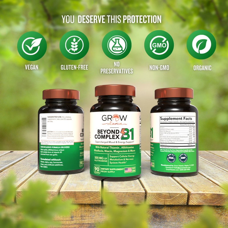Grow Vitamin B1 Complex - Allithiamine Natural Vitamin B1 Supplement
