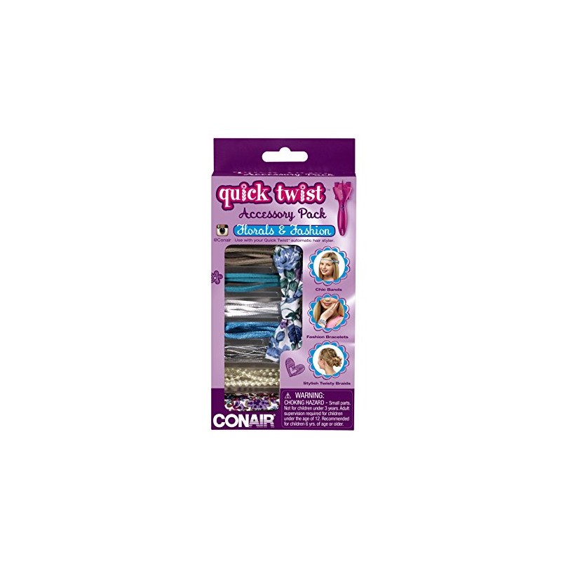 Conair Quick Twist Hair Braider Accessory Kit, Floral and Fashion