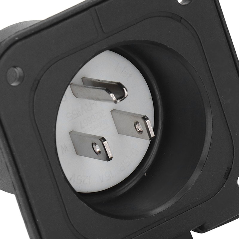 2 Pole 3 Wire Flange Power Inlet Straight Blade Receptacle