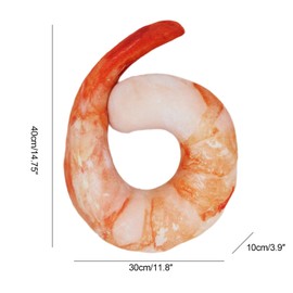 Jwinkumy Shrimp U-Shaped Neck Pillow, Plush Neck Pillow, Novelty Cushion, Office, Living Room, and Travel Neck Support Pillow
