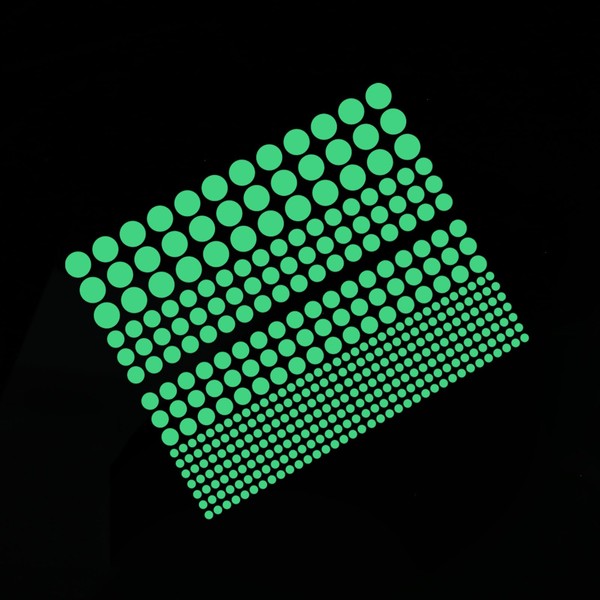 3 Sheets 1221 Pcs Glow in The Dark Stickers, Removable