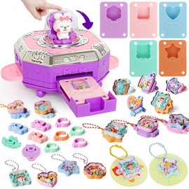 CZTCDP Girls' Jewelry Making Kit for Toddlers–Craft Set with Rings/Bracelets/Keychains/Pendants & DIY Card Embellishing, 4 5 6 7 8 9 10 Years Old Kids Birthday Christmas Gifts
