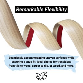 Maxiroc Floor Transition Strip Self Adhesive Carpet Wood Tile Vinyl Flooring Laminate Transition Cover Edge Trim Gap Doorway Threshold for Uneven Floors Heights Within 5 mm (120 inches, Beige Cream)