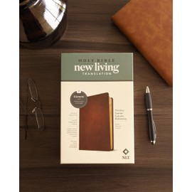 NLT Thinline Center-Column Reference Bible, Filament Enabled (Genuine Leather, Brown, Red Letter)