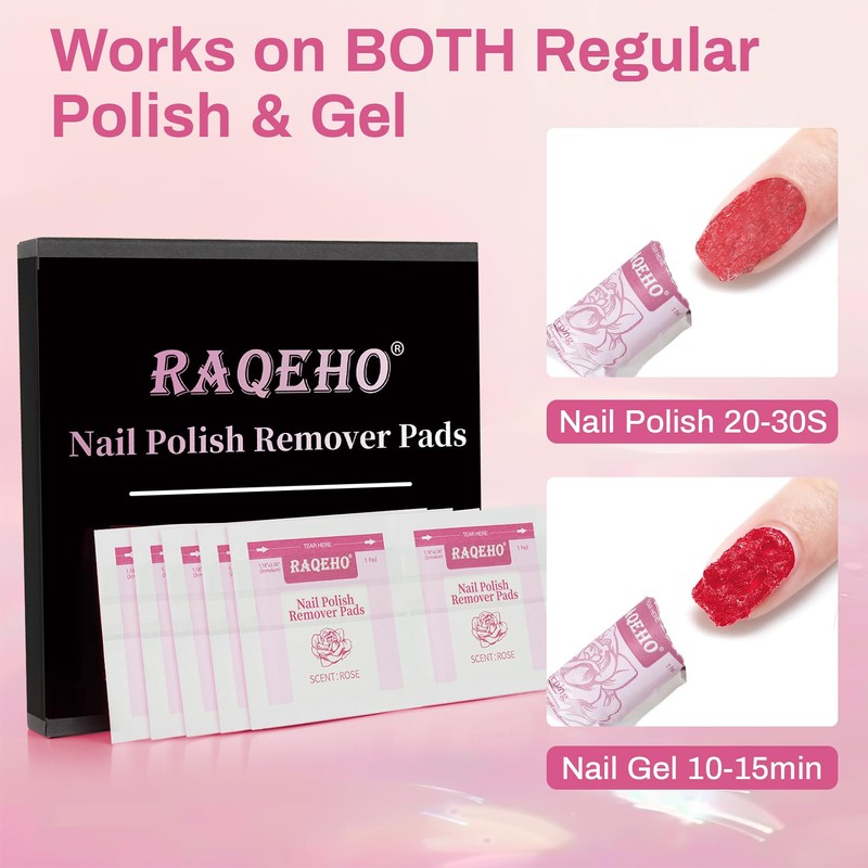 RAQEHO 50 Nail Polish Remover Pads - Nail Wrap Wipes