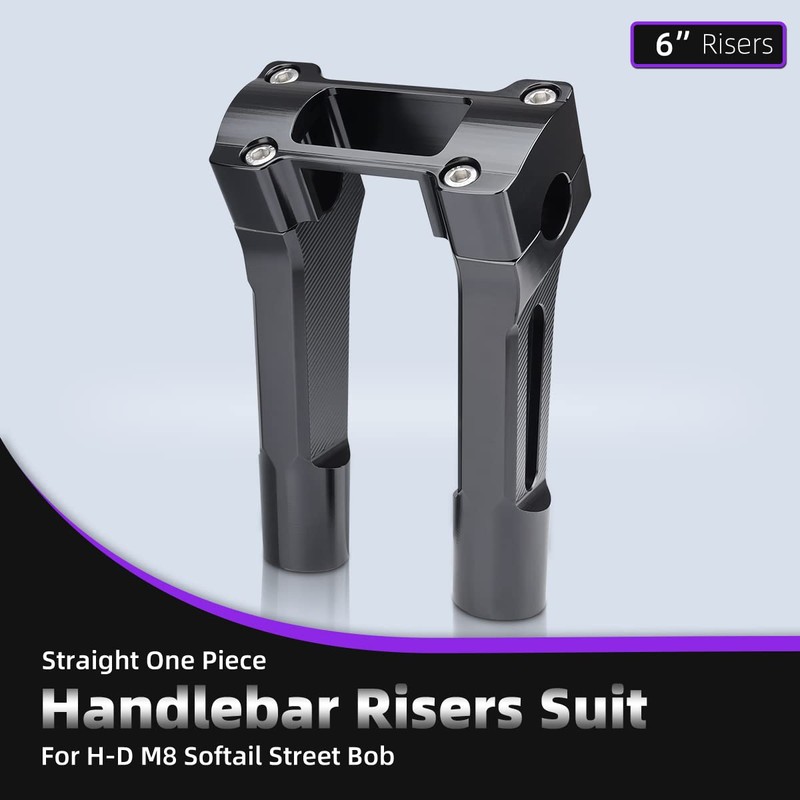 6 Inch Pullback Handlebar Risers for Harley 1' Diameter Handlebars