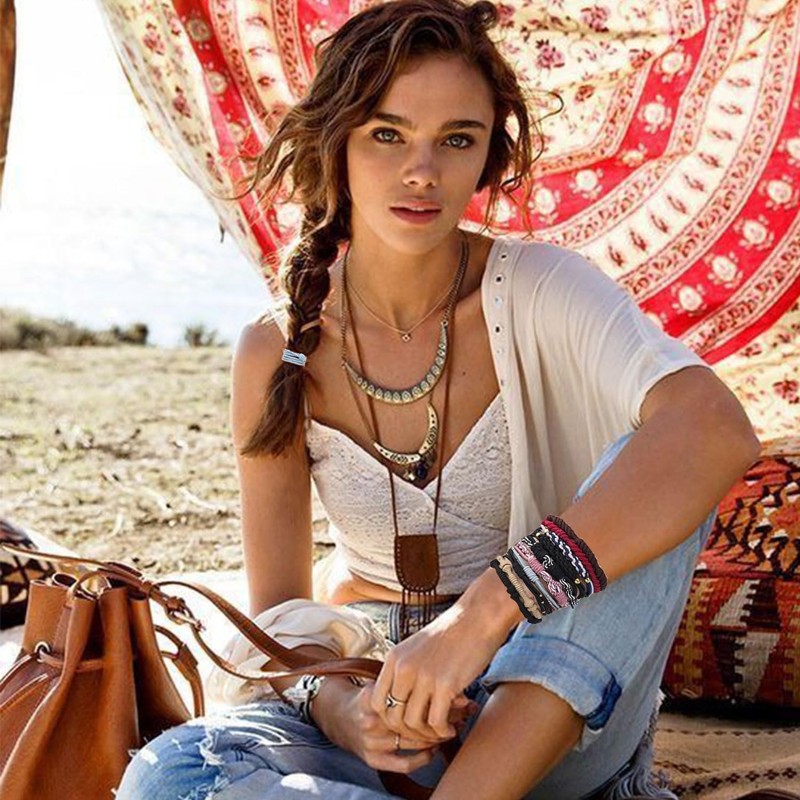 Boho Hair Ties Bracelets for Women and Girls, 20PCS Elastic