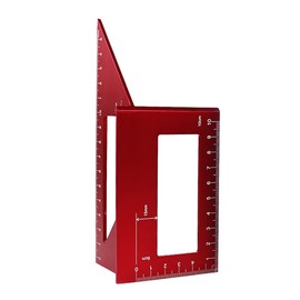 Aluminum Alloy Saddle Layout Square 3D Mitre Angle 45/90 Degree Woodworking T Ruler for Carpenters(Red)