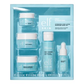 e.l.f. e.l.f. SKIN Hydrated Ever After Skincare Mini Kit, Cleanser, Makeup Remover, Moisturiser & Eye Cream For Hydrating Skin, Airplane-Friendly Sizes