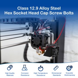 185Pcs M3 x 16mm Hex Socket Head Cap Screws Bolts, Class 12.9 Alloy Steel, Black Oxide Finish, Allen Socket Drive, Fully Threaded, with 1Pc Hex Spanner, Thread Pitch 0.5 mm