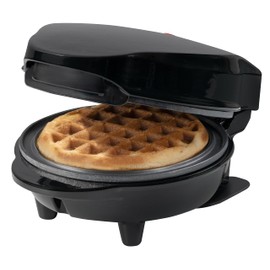 Bestron Mini Waffle Iron for Classic Waffles, Small Waffle Maker with Non-Stick Coating, for Children's Birthdays, Family Parties, Easter or Christmas, 550 Watt, Colour: Black