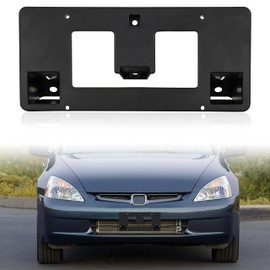KEWISAUTO Front License Plate Frame for Honda Accord 4dr 06-07, Black Front Bumper License Plate Bracket Holder Cover for Honda Accord 4dr 2006 2007 Accessories (1PCS, Replace #71145-SDA-A10)