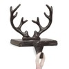 Abbott Collection Cast Iron Antlers Stocking Holder, Brown (7" H)