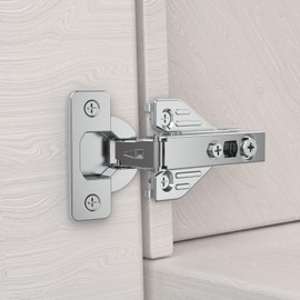 Chibery 20 Pack Full Overlay Soft Close Concealed Hinges, Small Door Gap, Clip-on Plate, Face Frame Door, Self Closing Hidden Satin Nickel 3D Hinge, 105° Open Angle Concealed Stainless Steel Hinges