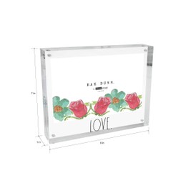 Rae Dunn Acrylic Frame - 5 x 7 Clear Acrylic Picture Frame - Free Standing Acrylic Photo Frame Display for Home, Office, Desk, Table - Modern Decor with Cute Sayings - Gift for Mom, Best Friend