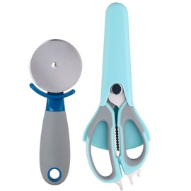BERGNER Q3476 Set of 2 Utensils (Pizza Cutter + Scissors) Stainless Steel