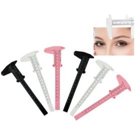 6 Vernier Para Cejas Extensión De Pestañas Rosa, Blanco Y Negro