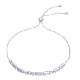 NOVICA Handmade Crafted Sterling Silver Morse Code Beaded Bracelet Pendant Thailand 'Message of Unity'