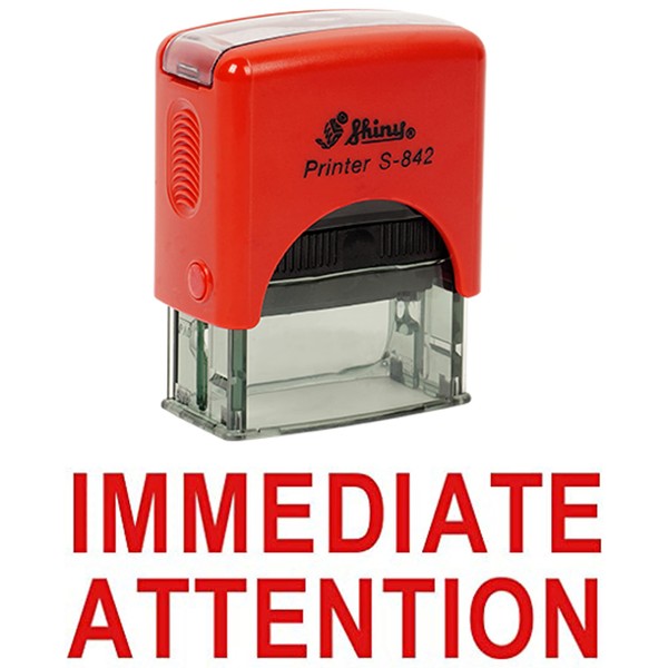 IMMEDIATE Attention Self Inking Rubber Stamp Office Stationary Shiny Stamp