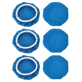 HARFINGTON 6pcs Car Polisher Bonnet Buffing Pad Micro-fiber Polishing Buffing Pad Cover for 7"-8" Car Buffer Bonnets Polisher, Dark Blue