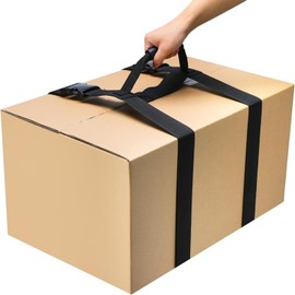 Lakymisy Carrying Rope Cargo Strap for One Person with Handle, Cardboard Moving Strap, Convenient for Moving, Stable, for Furniture, Cardboard, Moving Furniture, I-shaped, Total Length 195cm * Width