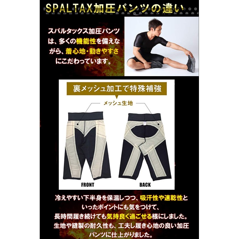 Spartax Compression Spats Exercise Pants, Men's Inner (M-L, Black)
