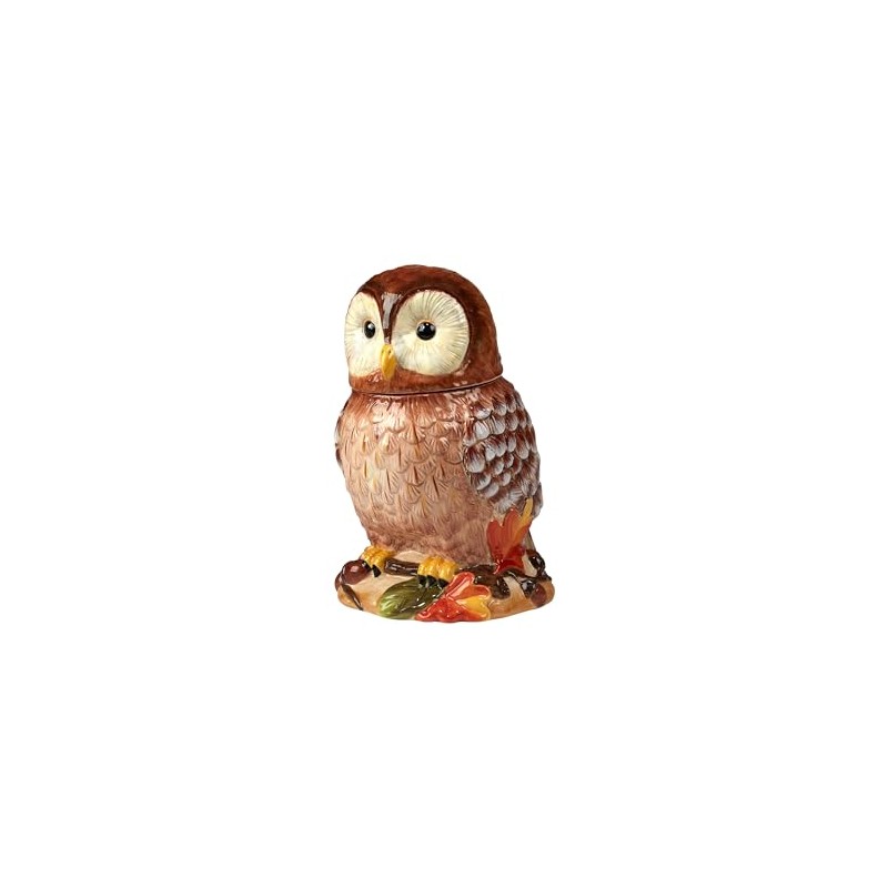 Pine Forest 3-D Owl Cookie Jar with Lid – 60