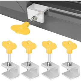 Window Locks, Sliding Window Locks, Sliding Door Locks, 5 Pcs Sliding Security Windows Locks with Key, Adjustable Safety Window and Door Locks Stoppers for Home and Office Sliding Window Plugs